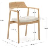 Kave Home Bež/naraven jedilni stol iz masivnega hrasta Alocs – | Shoptok.si