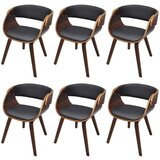 The Living Store Jedilni stoli 6 kosov rjavo umetno usnje - Jedilni Stol, (21419531) | Shoptok.si