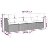  4-dijelni set vrtnih sofa od poliratana s jastucima smeđi | shoptok.hr