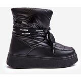 Boto Women's Snow Boots with Ornamental Lacing Black Siracna | Shoptok.si