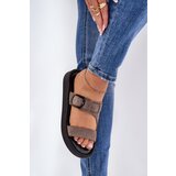 Zazoo Women's Suede Platform Slippers Brown 3024 | Shoptok.si