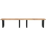  Zidna polica za umivaonik od čelika i masivnog bagremovog drva Smeđa 120 x 60 x 2 cm | Shoptok.si