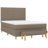 Krevet s oprugama i madracem smeđesivi 140 x 190 cm od tkanine | Eponuda.com