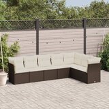 vidaXL 7-dijelni set vrtnih sofa od poliratana s jastucima smeđi Cijene