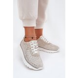 S. BARSKI Suede perforated platform sneakers gold | shoptok.hr