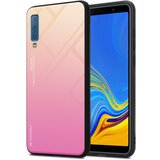 Cadorabo Ohišje, združljiv s Samsungom v rumeni - roza - dvobarvni zaščitni pokrov iz silikona TPU in hrbta iz kaljenega stekla, (20570362) | Shoptok.si