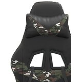  Okretna igraća stolica s osloncem crno-maskirna od umjetne kože | shoptok.hr