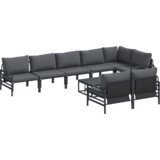vidaXL Vrtna sedežna garnitura 9 pcs Antracitna Jeklo | Shoptok.si