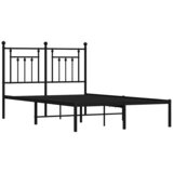  Metalni okvir za krevet s uzglavljem crni 120x200 cm | shoptok.hr
