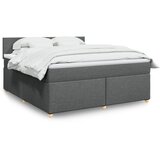 Maison Chic Box spring postelja - Vzmetna postelja z vzmetnico temno siva 180x200 cm blago SL4439, (21905193) | Shoptok.si