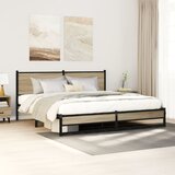 Maison Chic Kovinski Posteljni okvir - Dvoposteljna postelja - Zakonska postelja brez vzmetnice sonoma hrast 160x200 cm, (21693949) | Shoptok.si