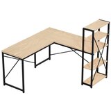  Kutni radni stol s policama Leader 5.9 Hrast 145 cm | shoptok.hr