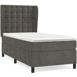 Box spring postelja z vzmetnico temno siva 80x200 cm žamet, (20790135) | Shoptok.si