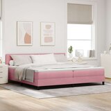 Box Spring Krevet s Madracem Ružičasta 200x200 cm Baršun | shoptok.hr