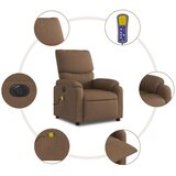  Električni masažni naslonjač od tkanine smeđi | shoptok.hr
