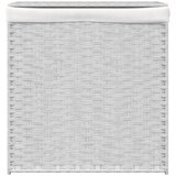  Košara za rublje s 2 odjeljka bijela 53x35x57 cm od poliratana | shoptok.hr