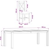  Blagovaonski set 9 kom. Bež Čvrsto Hrastovo Drvo | shoptok.hr