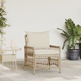vidaXL Vrtna stolica s jastucima bež 60x70x78 cm od poli ratan | shoptok.hr