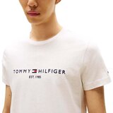 Tommy Hilfiger Slim Logo Embroidery T-Shirt Heathered Oatmilk Bež | shoptok.hr