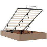 vidaXL Posteljni okvir z vzmetnico Kapučino 120 x 200 cm Umetna koža | Shoptok.si