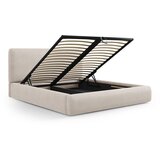 Cosmopolitan Design Bež tapecirani bračni krevet s prostorom za odlaganje s podnicom 140x200 cm Colonel – | shoptok.hr