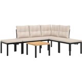  5-dijelni set vrtnih sofa s jastucima čelik obložen prahom crni | shoptok.hr
