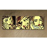  Ročno izdelana slika POP Art LICHTENSTEIN 3-delna (pop art) | Shoptok.si