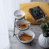 Kondela Tri nadstropno stojalo za sklede, bela/črna, ERMIKA | Shoptok.si