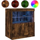 Maison Chic Komoda - Predalnik z LED lučkami dimljen hrast 60x37x67 cm, (21719118) Cene