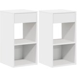 Maison Chic 2 kose Nočne omarice - Nočne mize s predalom bela 35x34x66,5 cm, (21687642) Cene