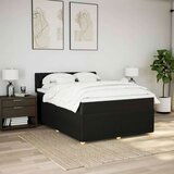  Krevet s oprugama i madracem crni 140 x 190 cm od tkanine | shoptok.hr