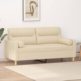  Dvosjed s ukrasnim jastucima krem 140 cm od tkanine | Eponuda.com