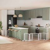 vidaXL Vrata za pse s vratašcima 15 panela sklopiva 750 cm drvo topole | shoptok.hr