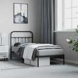  Metalni okvir za krevet s uzglavljem crni 90x190 cm | shoptok.hr