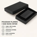  Metalni upaljač LORD - turbo (džet) plamen, otporan na vetar, punjiv, poklon kutija, crni Cene