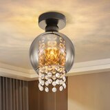 Nettlife Stropna svetilka za spalnico E27 dimljeno siva kristalno steklo moderna jedilnica, (22111353) | Shoptok.si