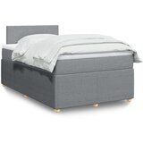vidaXL Box spring postelja z vzmetnico svetlo siva 120x200 cm blago Cene