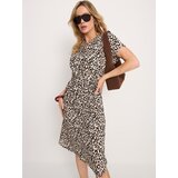 Sinsay Viskozna midi haljina s kimono rukavima i leopard uzorkom | shoptok.hr