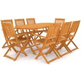  9-dijelni sklopivi vrtni blagovaonski set masivno bagremovo drvo | shoptok.hr