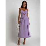 Fasardi Purple summer midi dress with straps