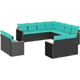  11-dijelni vrtni set s jastucima crni poliratan | shoptok.hr