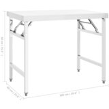 vidaXL Zložljiva kuhinjska miza 100x60x80 cm nerjaveče jeklo | Shoptok.si