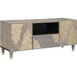 vidaXL TV omarica Siva in zlata 105 x 33.5 x 46 cm Trden mangov les | Shoptok.si