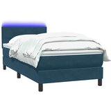 Box Spring krevet s madracem i LED tamnoplavi 80x210 cm baršun | Eponuda.com