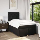 vidaXL Box spring postelja z vzmetnico črna 120x190 cm blago, (21310862) | Shoptok.si
