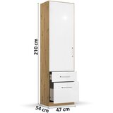 Rauch Möbel omara s klasičnimi vrati, hrast artisan, bela, visoki sijaj | Shoptok.si