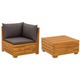  2 Komad Set lounge namještaja za vrt Čvrsto drvo akacije Smeđa | shoptok.hr