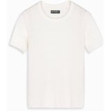 Ombre Men's knitted t-shirt with fine texture - white | shoptok.hr