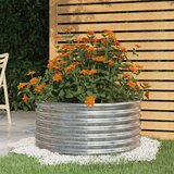 vidaXL visoka greda iz pra&scaron;no premazanega jekla 80x80x36 cm srebrna cene