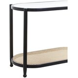 Premier Housewares Črna/v naravni barvi stranska mizica s stekleno mizno ploščo 49x100 cm Cebu – | Shoptok.si